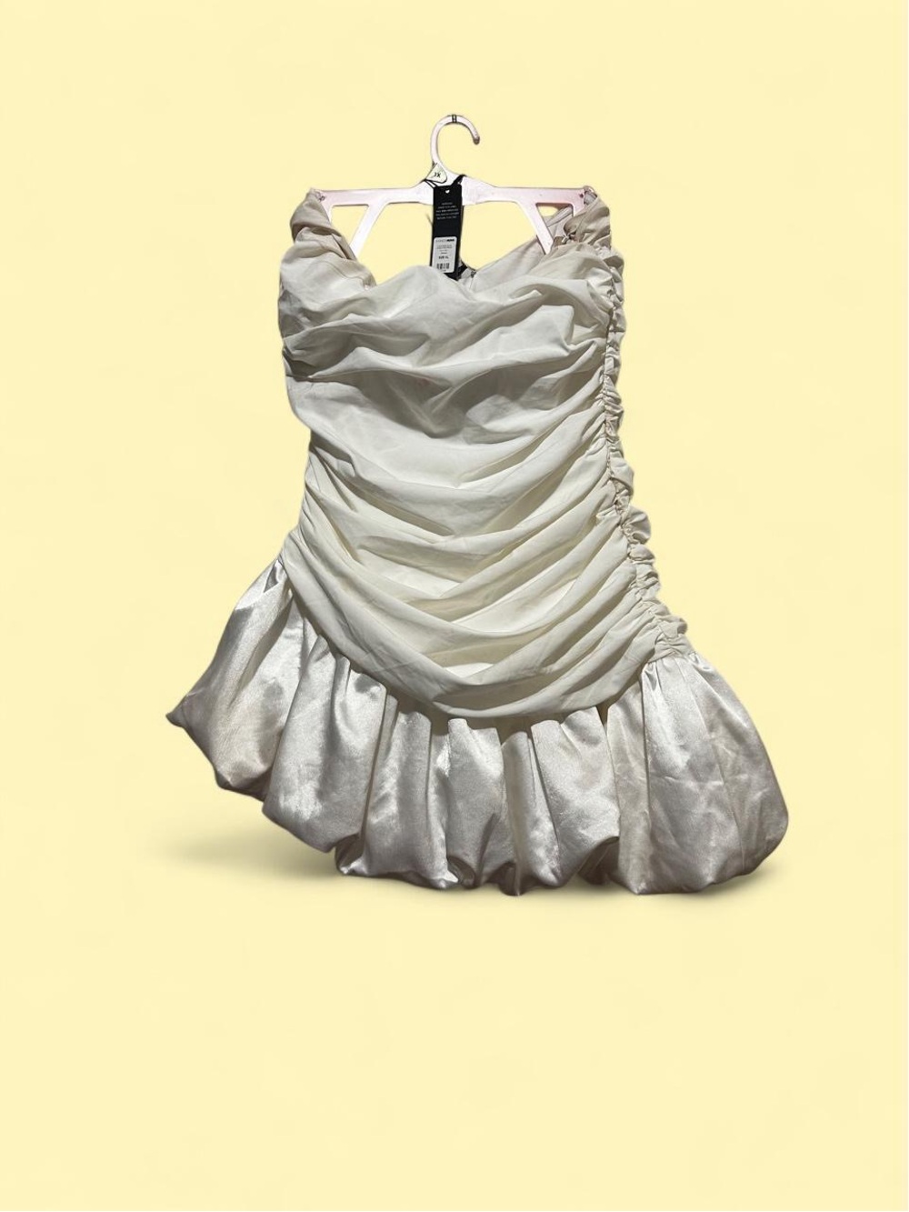 Strapless White Ruffle Mini Dress - Picture 3 of 3